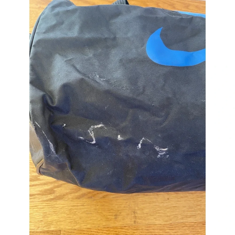 80s 90s Vintage Nike Swoosh Logo Blue Nylon Duffle Gym Bag Tote Color Tag 18